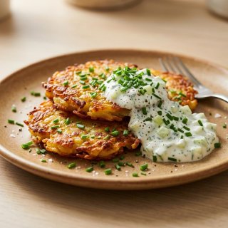 Kartoffelrösti mit Kräuterquark