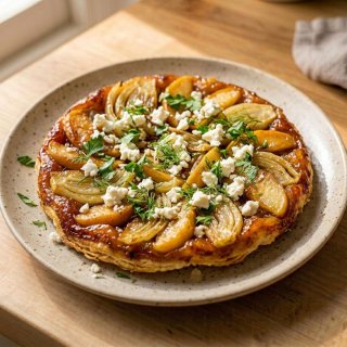 Fenchel-Apfel-Tarte-Tatin mit Feta und Thymian