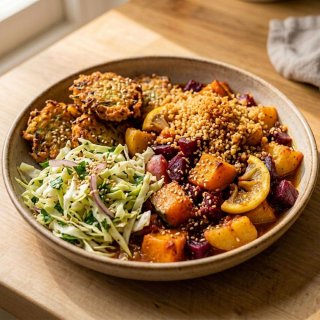 Marokkanischer Kürbis-Kartoffel-Topf mit Roter Bet