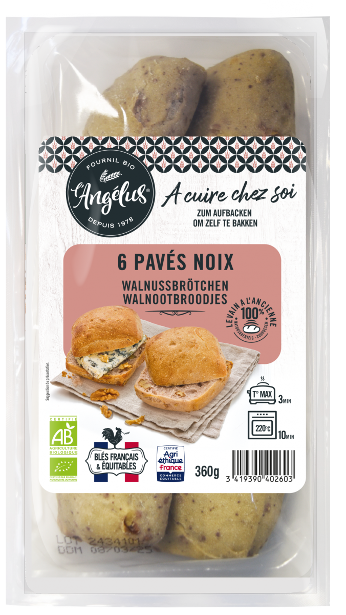 Walnussbrötchen zum Aufbacken (6 Stück)