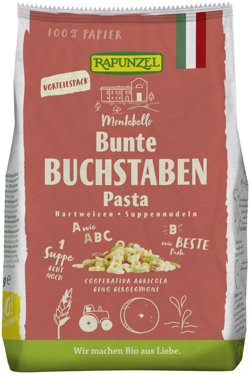 Buchstabennudeln Semola bunt