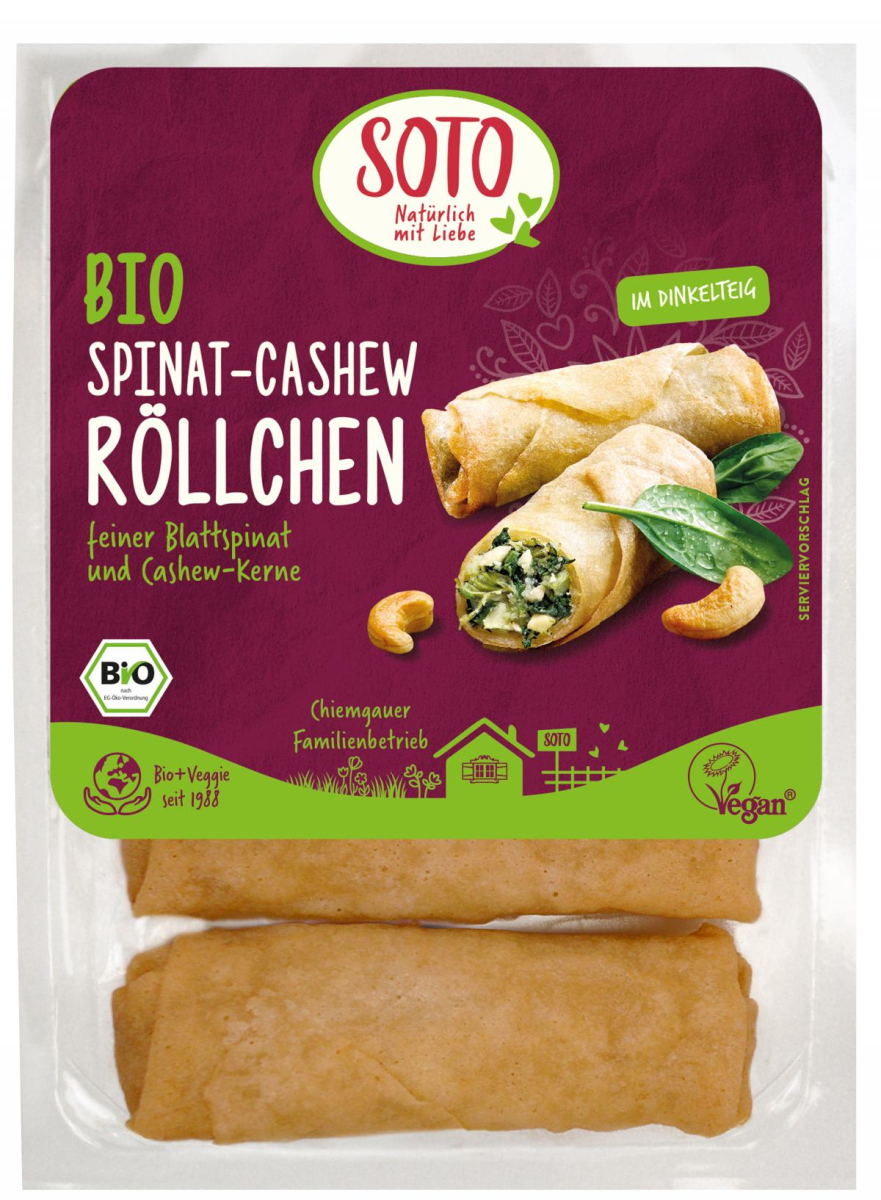 Spinat-Cashew-Röllchen