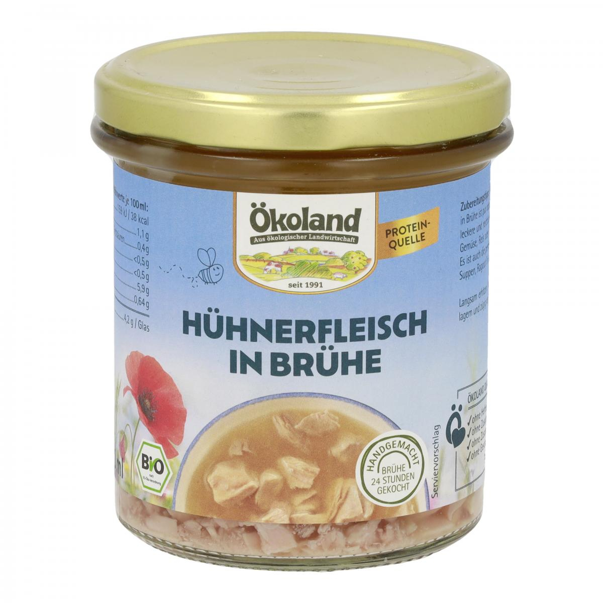 Hühnerfleisch in Brühe
