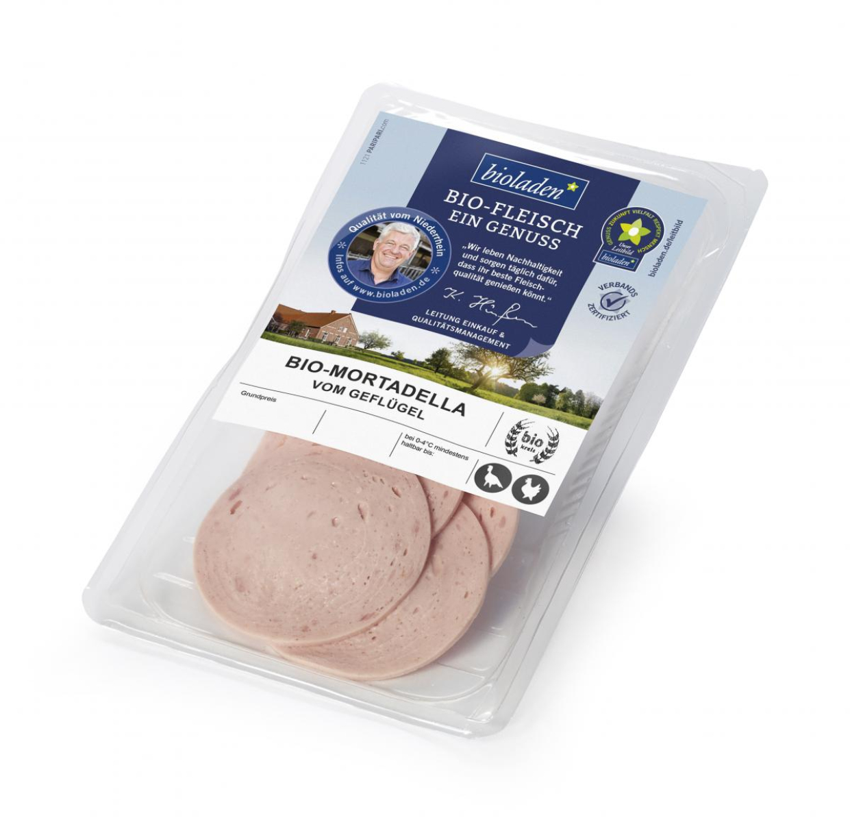 b*Mortadella vom Geflügel