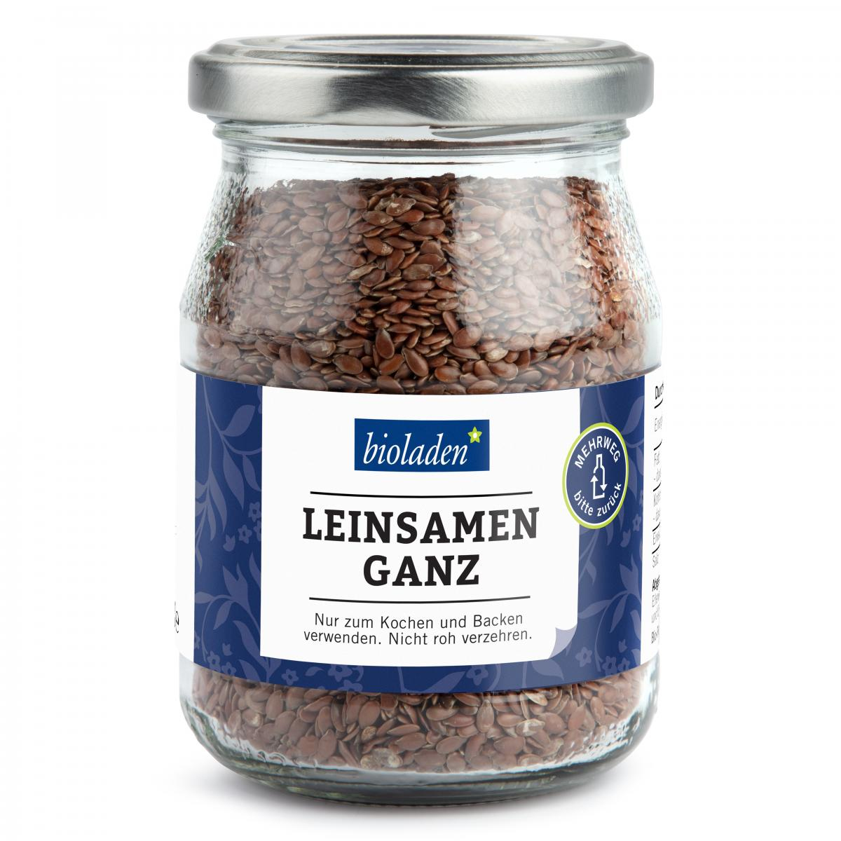 Leinsamen im Pfandglas