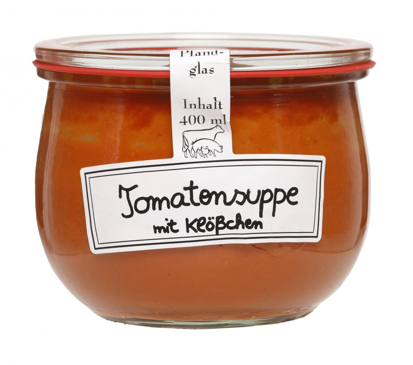 Tomatensuppe mit Klößen im Weck-Glas