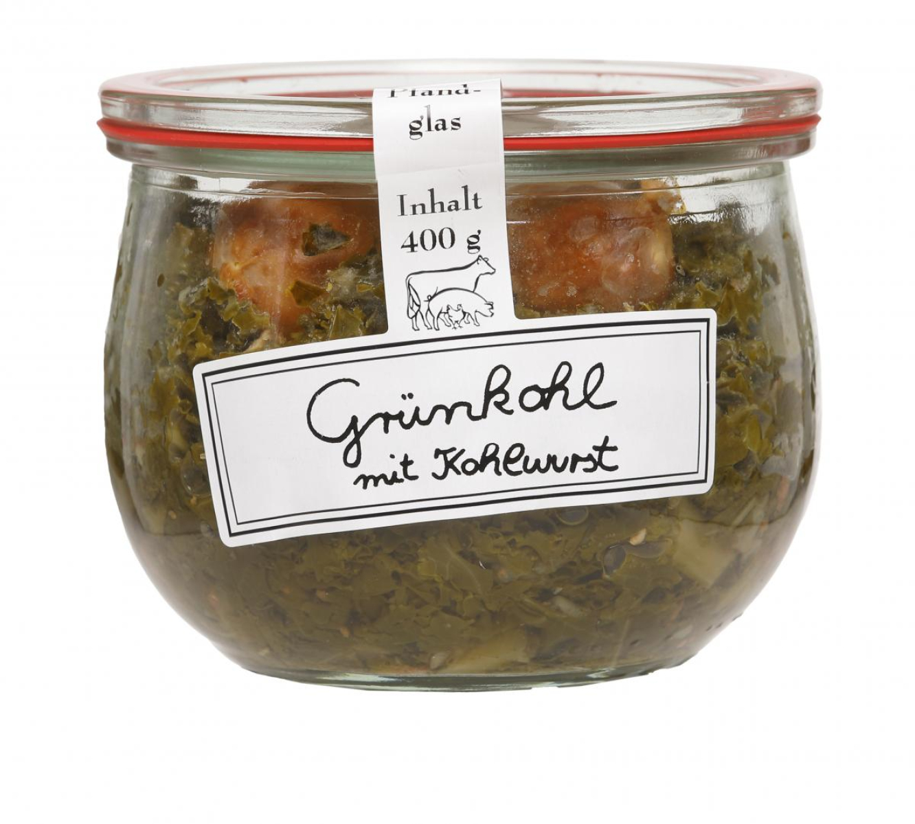Grünkohl mit Kohlwurst im Weck-Glas