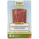Gestreifter Speck, geschnitten