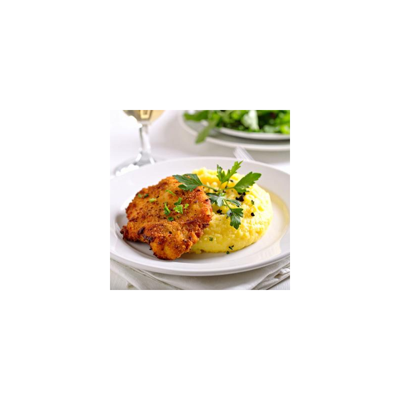 Kohlrabi-Schnitzel mit Polenta