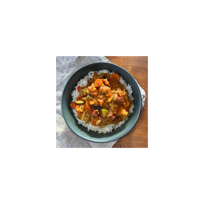 Linsen-Merguez-Gemüse