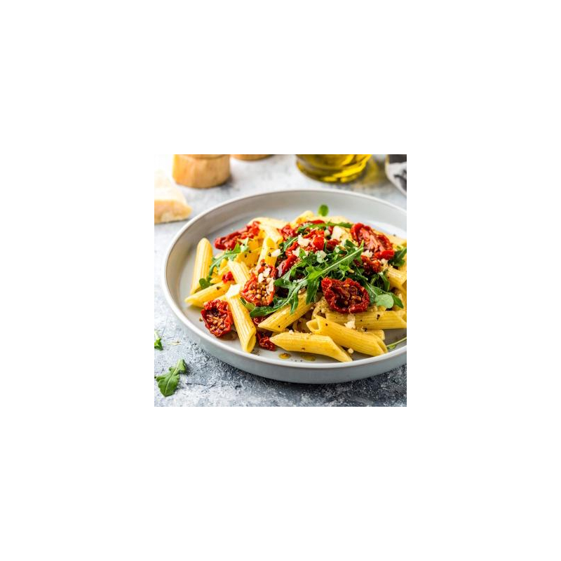 Mediterrane Pasta mit getrockneten Tomaten & Rucol