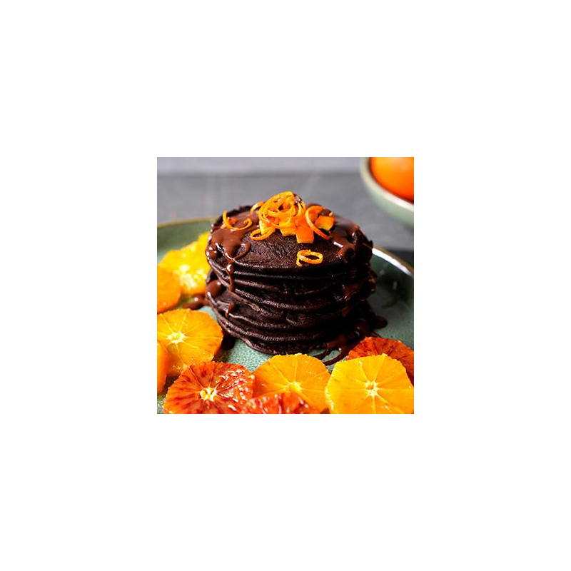 Schoko Pancakes mit Orangen