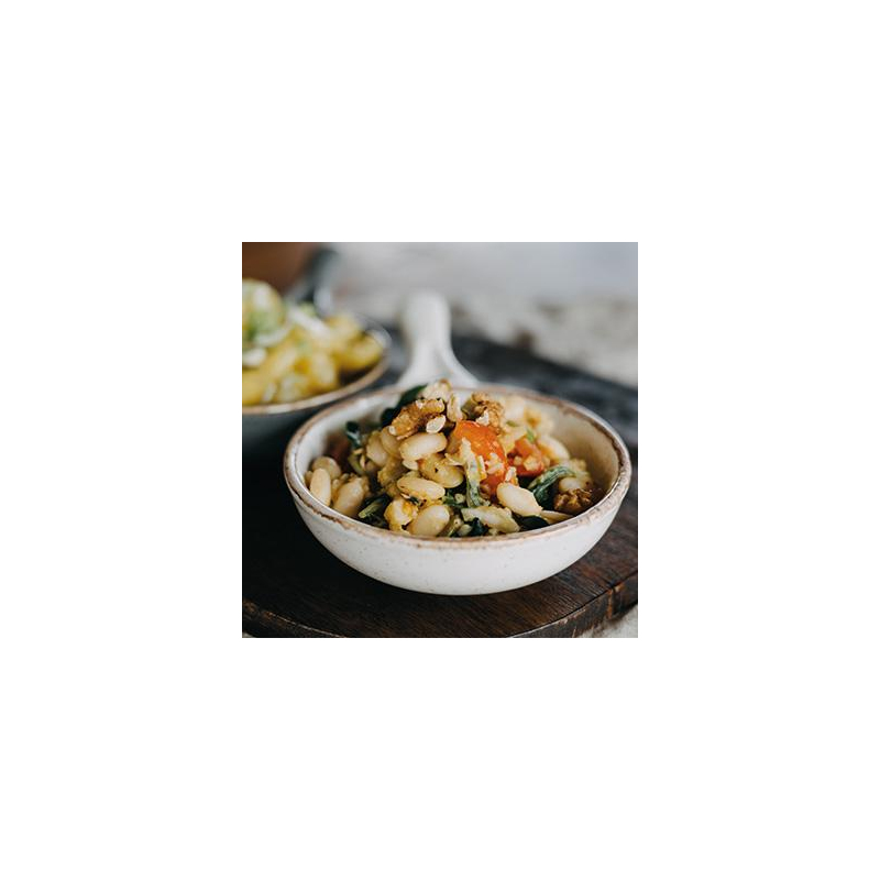 Weißer Bohnensalat mit Datteldressing