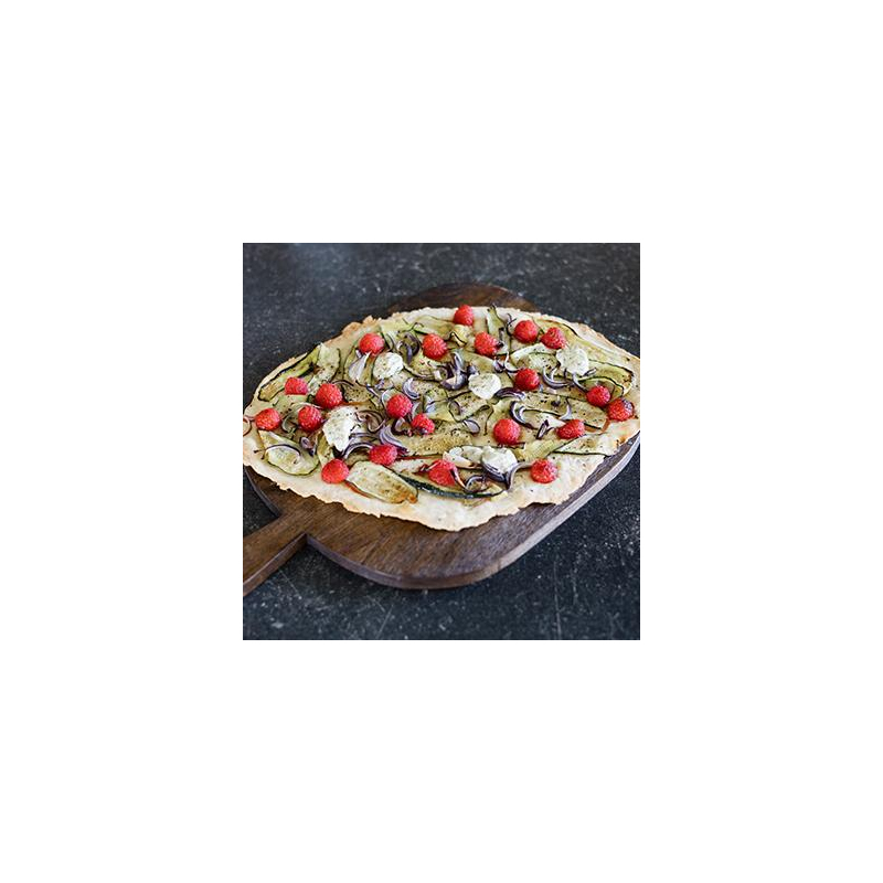 Zucchini-Himbeer-Flammkuchen