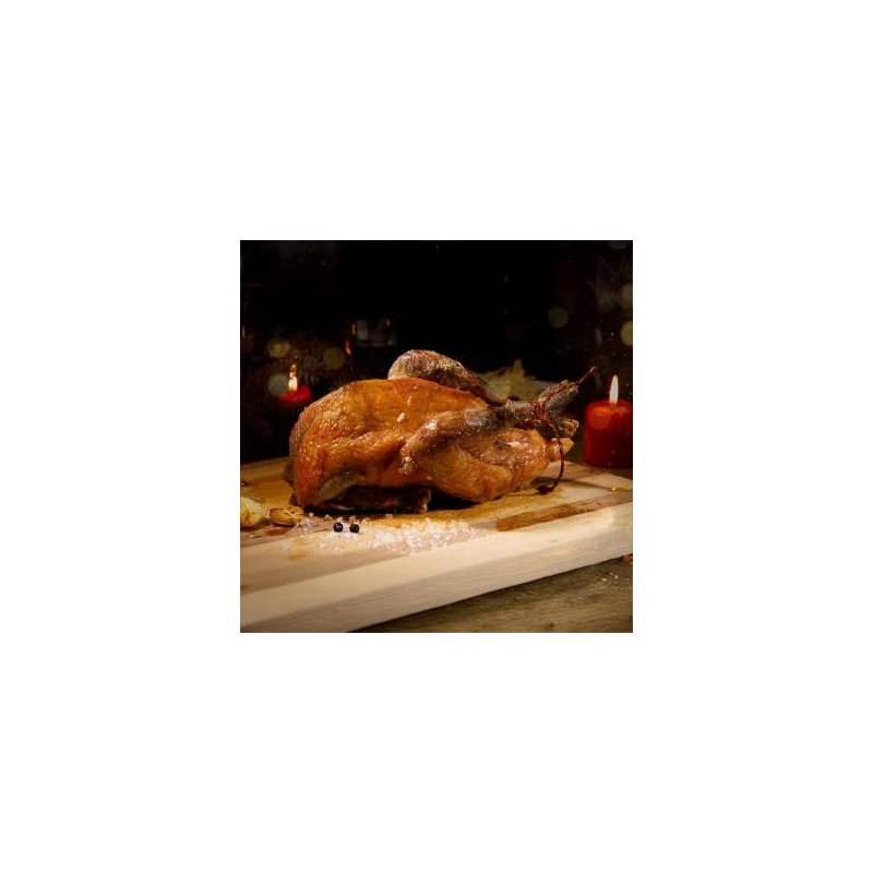 Perlhuhn mit Mandelplätzchen und Bittersalat