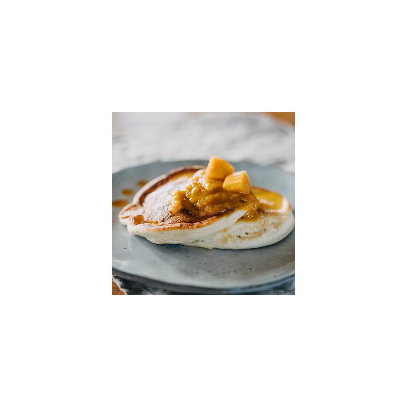 Japanische Pfannkuchen mit Mangokompott