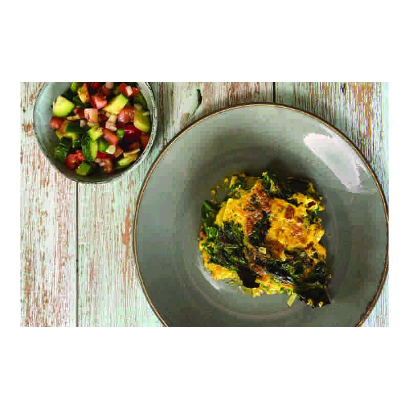 Tortilla mit Chorizo und Spinat