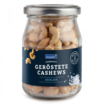 Geröstete Cashews gesalzen im Pfandglas