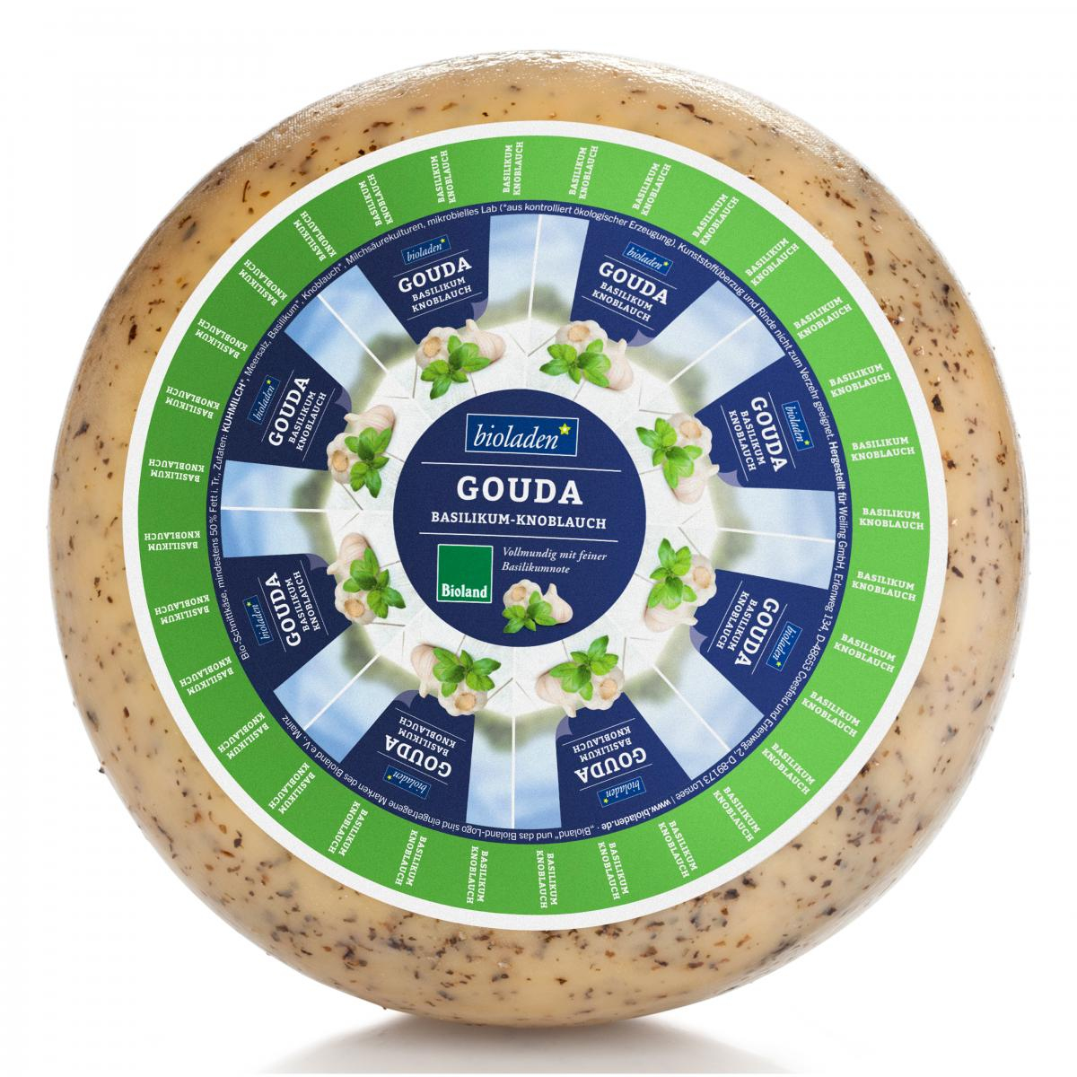 Gouda Basilikum/Knoblauch 50% Fett i. Tr.