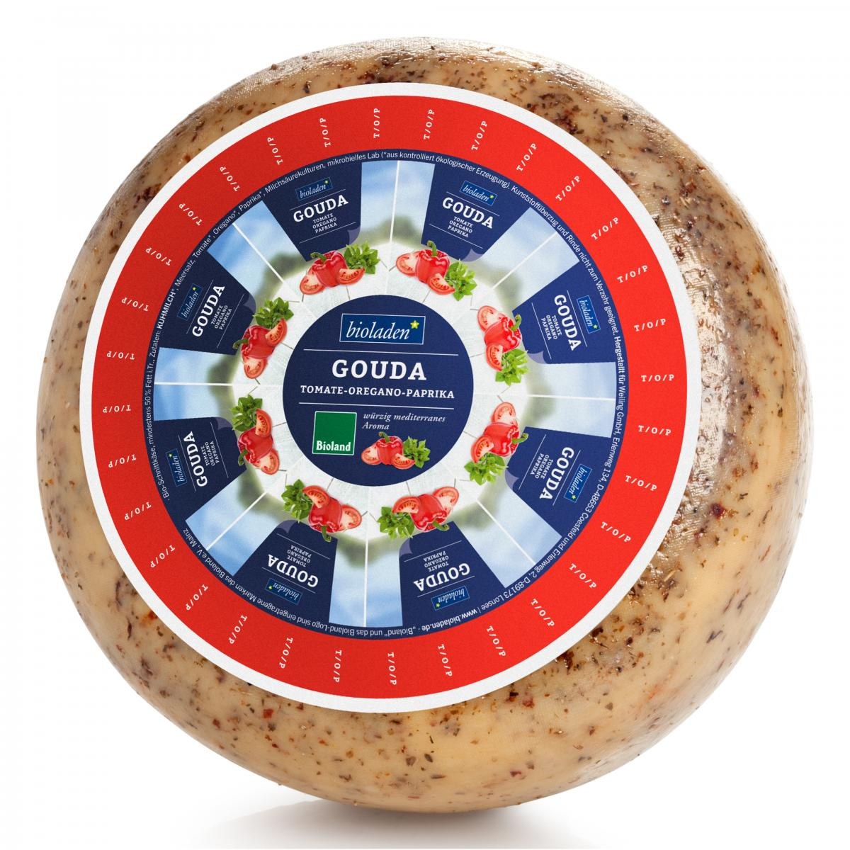 Gouda Tomate Oregano Paprika  50% Fett i. Tr.