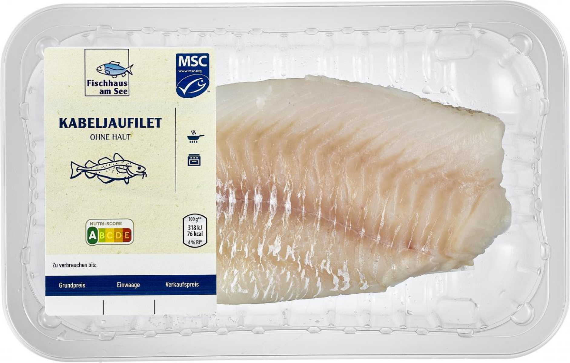 Kabeljaufilet ohne Haut (ca. 250 g)