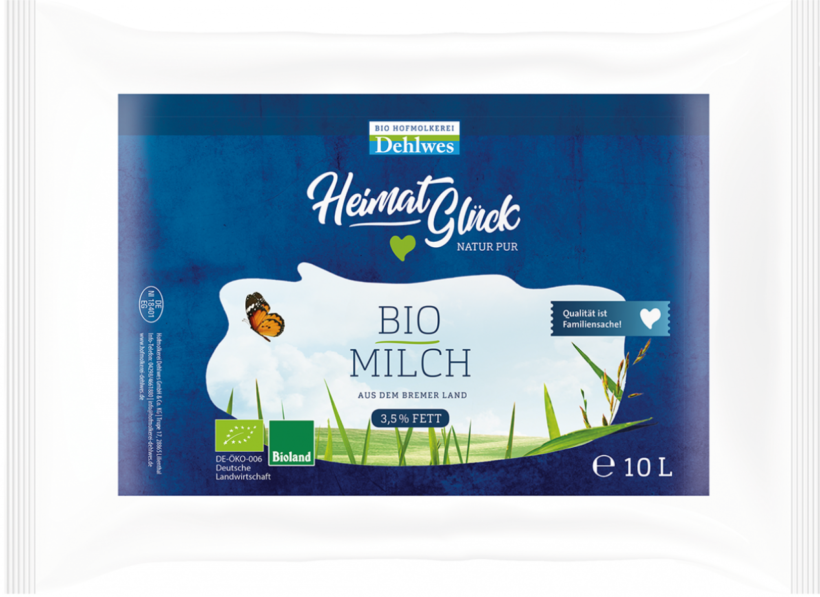 Vollmilch 3,5% 10 Liter Tüte (Großgebinde)