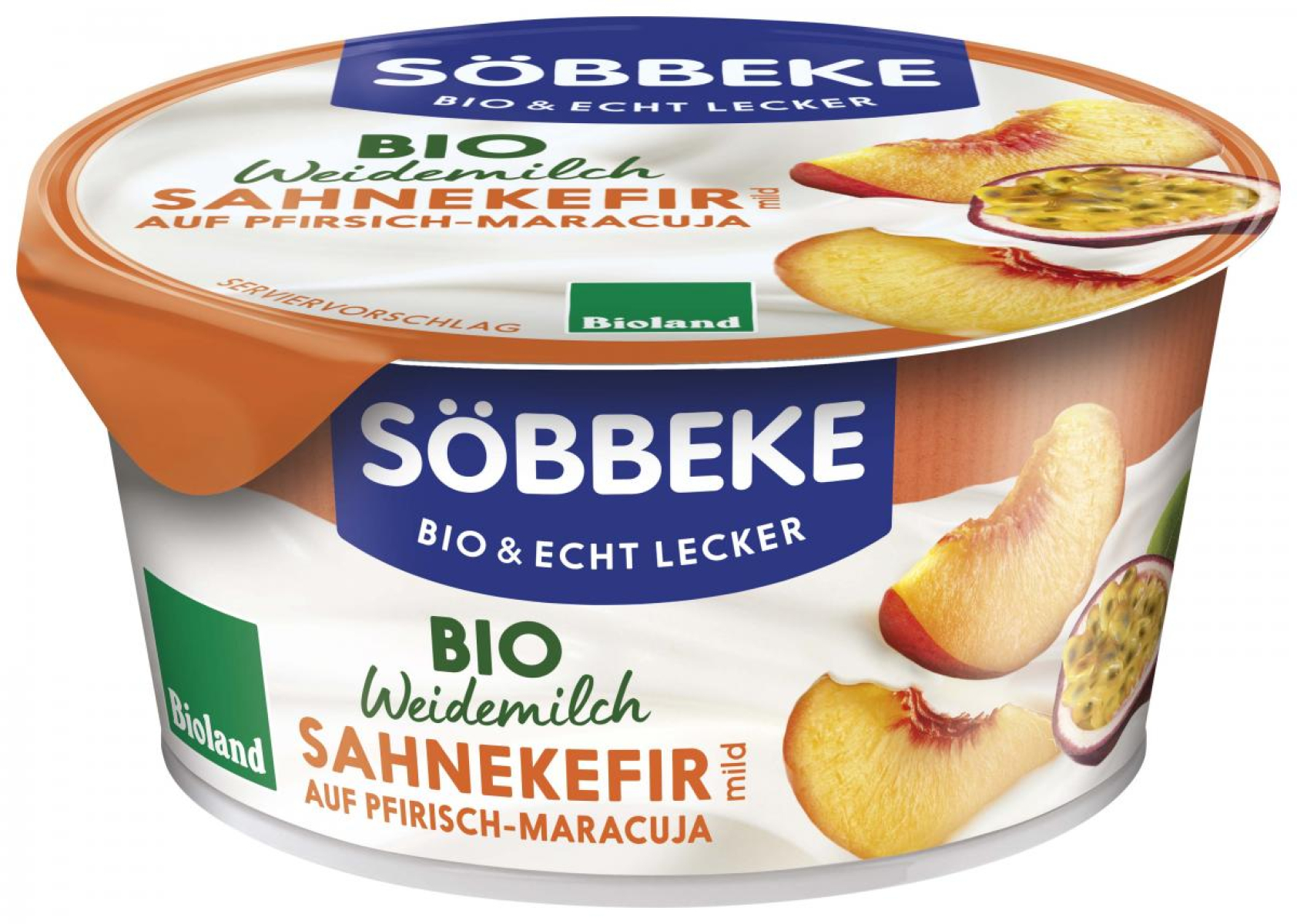 Sahnekefir auf Pfirsich-Maracuja - Weidemilch