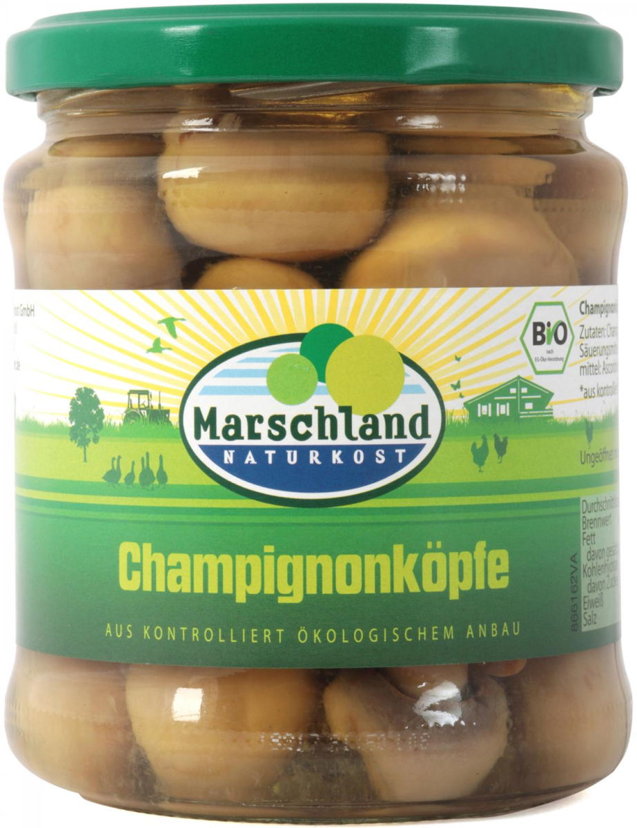 Champignons, Köpfe im Glas