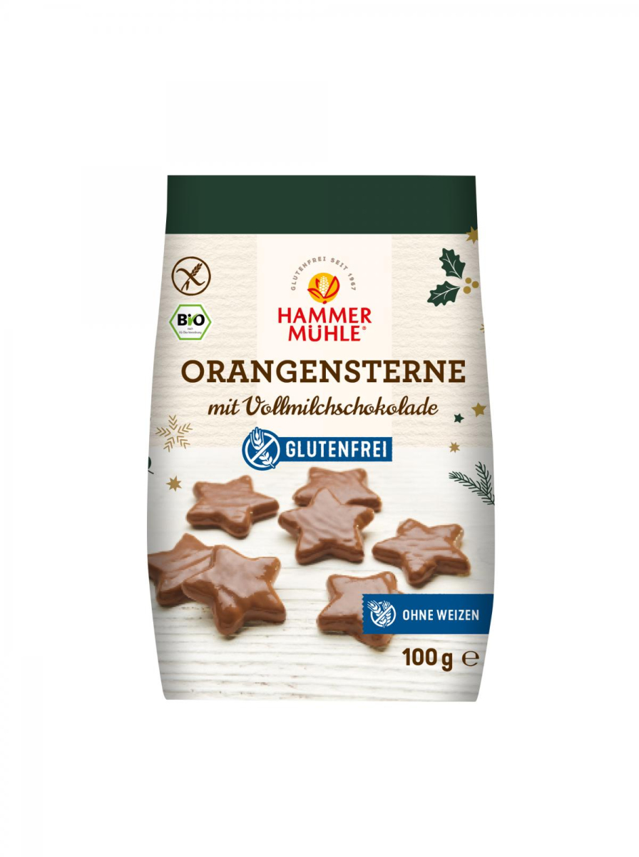 Orangensterne Vollmilchschokolade GF