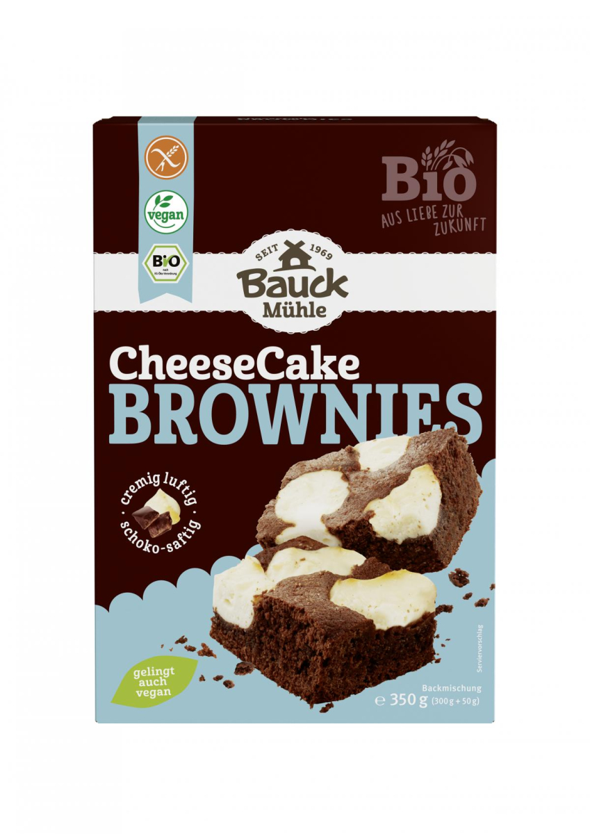 Backmischung Cheesecake Brownies GF
