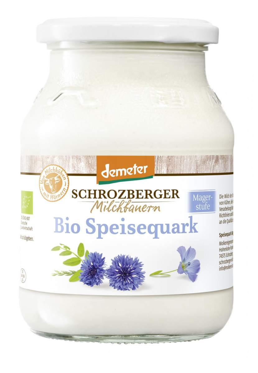Speisequark mager, Glas