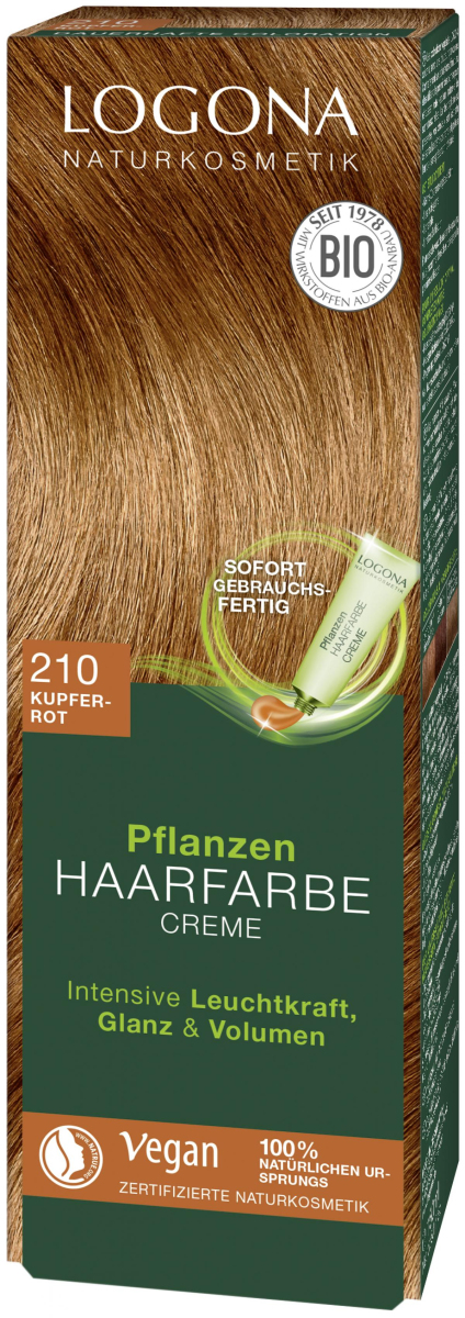 Pflanzen Haarfarbe Creme 210 Kupferrot