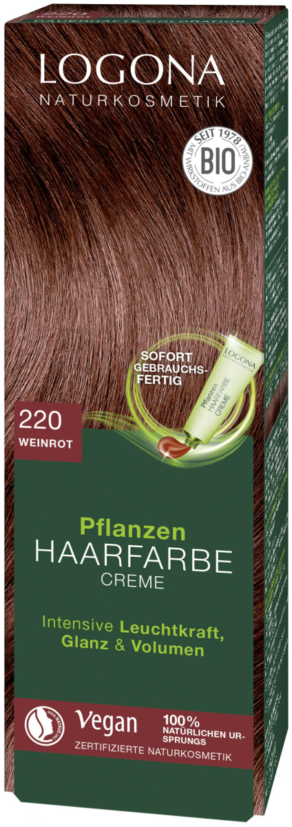 Pflanzen Haarfarbe Creme 220 Weinrot