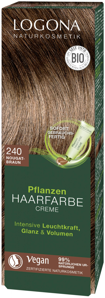 Pflanzen Haarfarbe Creme 240 Nougatbraun