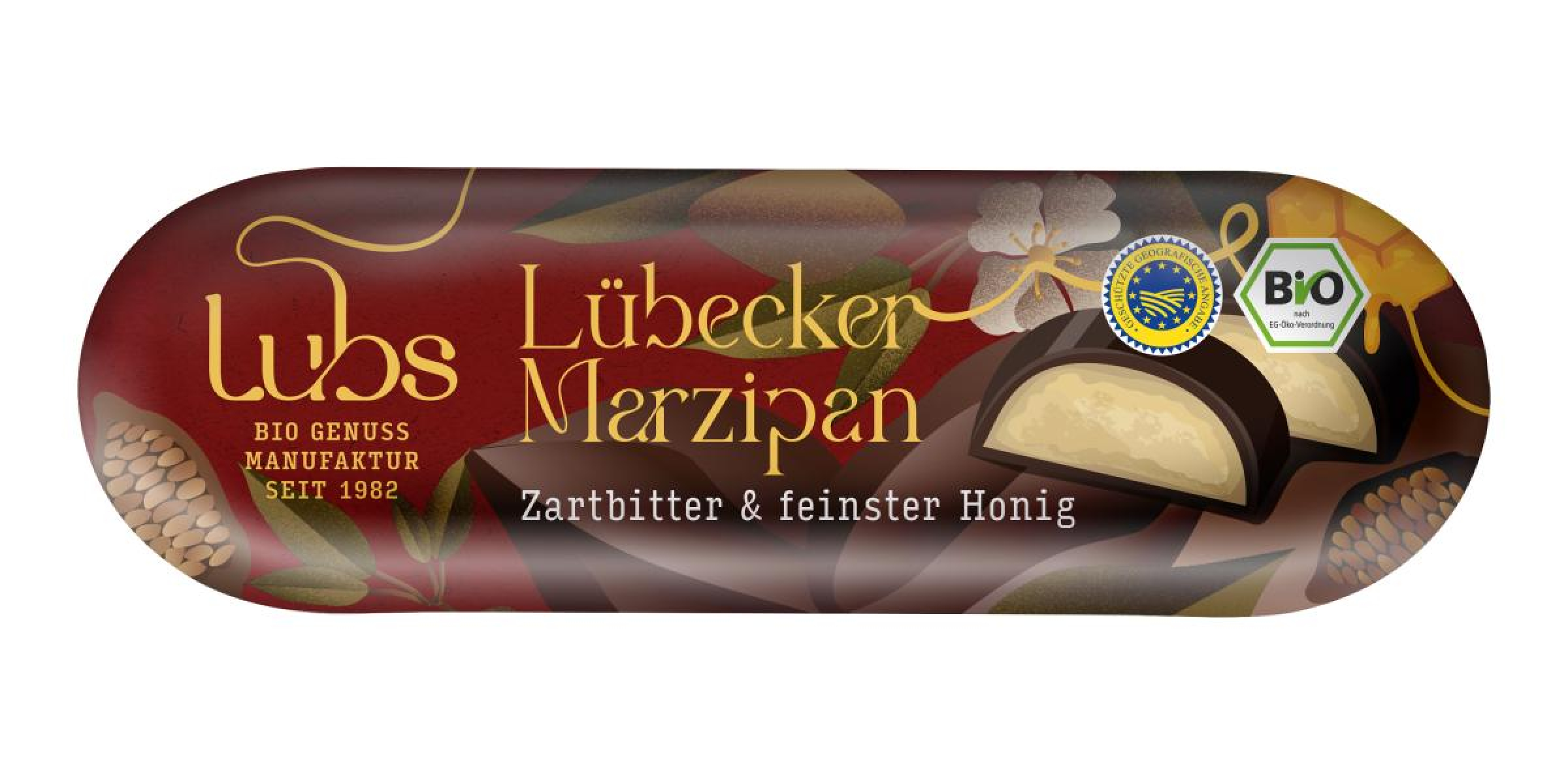Marzipanbrot mit Zartbitterschokolade