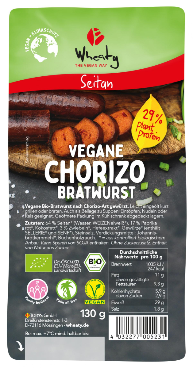 Vegane Chorizo Bratwurst