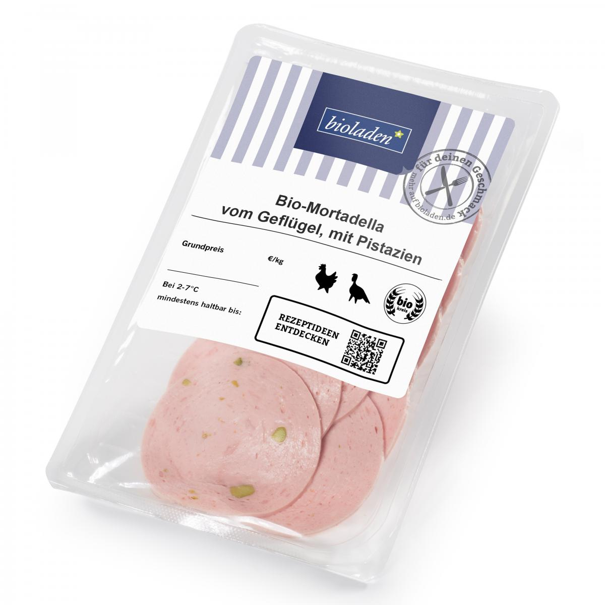 b* Geflügel-Mortadella mit Pistazie