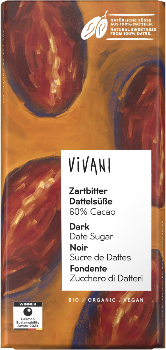 Zartbitter Dattelsüße 60% Cacao