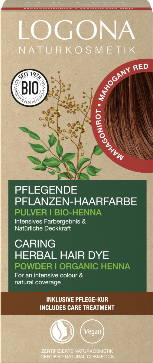 Pflanzen Haarfarbe Pulver Mahagonirot