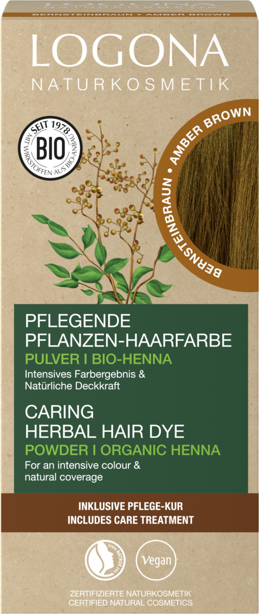 Pflanzen Haarfarbe Pulver Bernsteinbraun