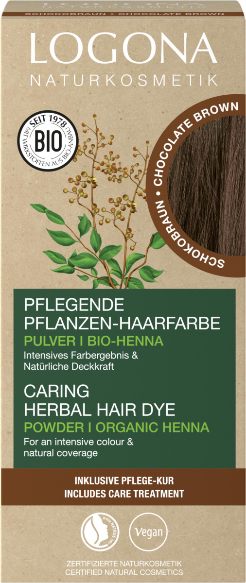 Pflanzen Haarfarbe Pulver Schokobraun