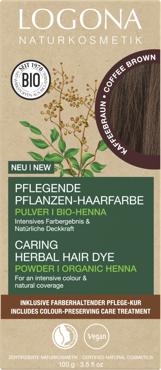 Pflanzen Haarfarbe Pulver Kaffeebraun