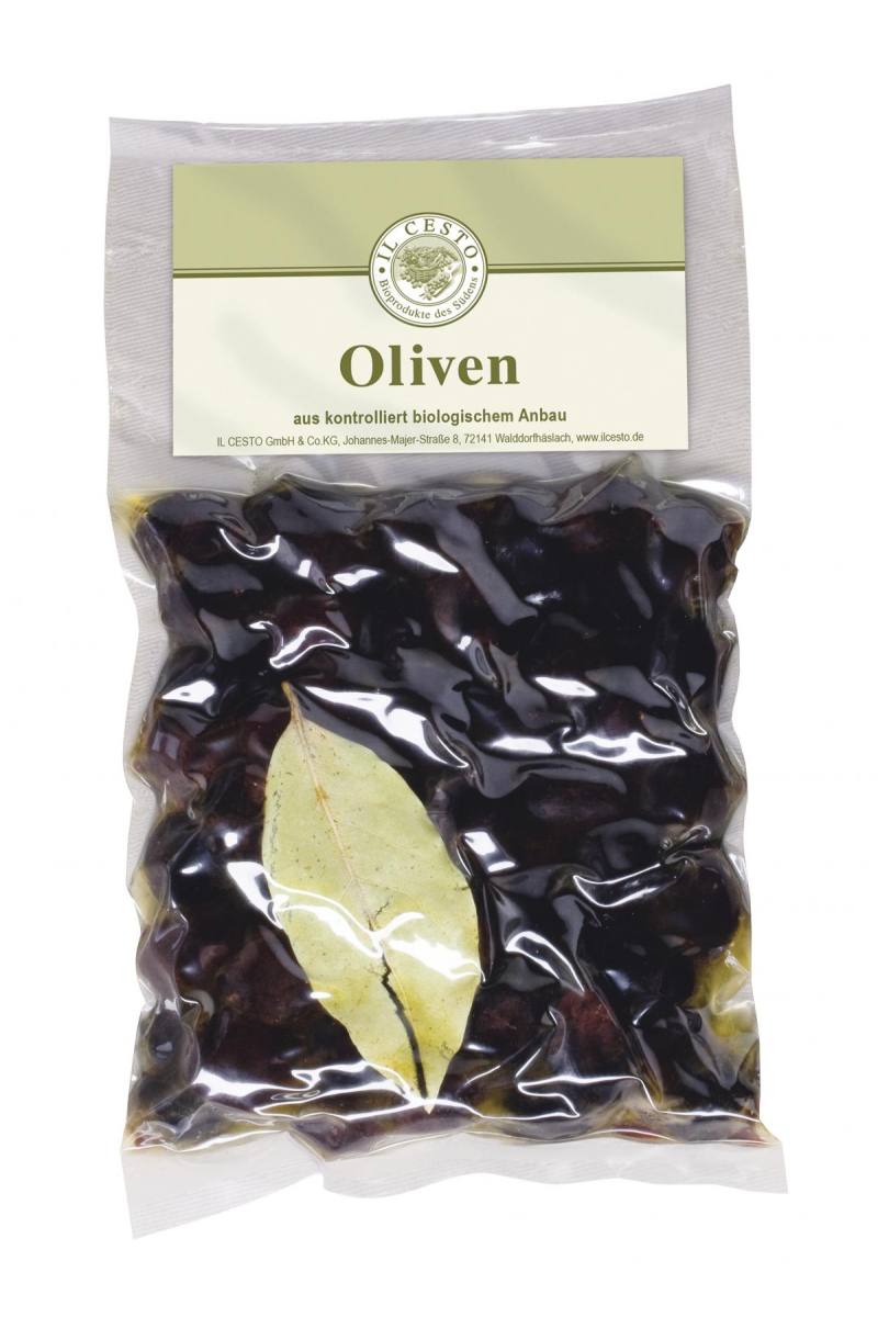 Oliven schwarz getrocknet, mit Stein