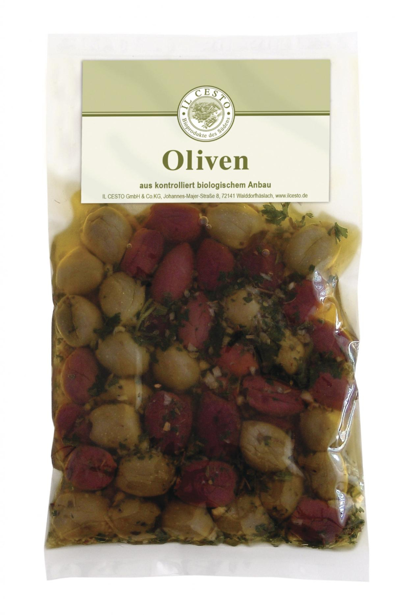Oliven Mix ohne Stein, mariniert