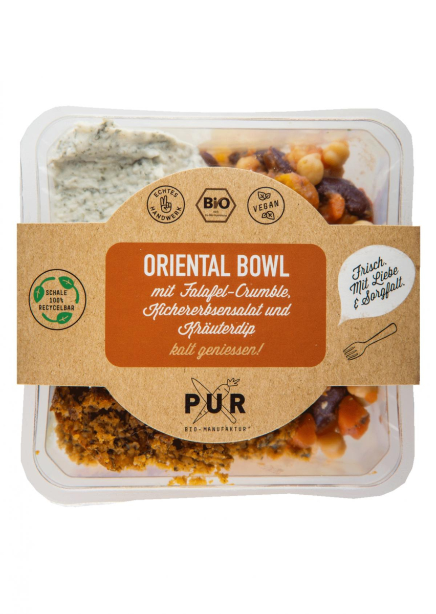 Oriental Bowl Falafelcrumble Kräuterdip
