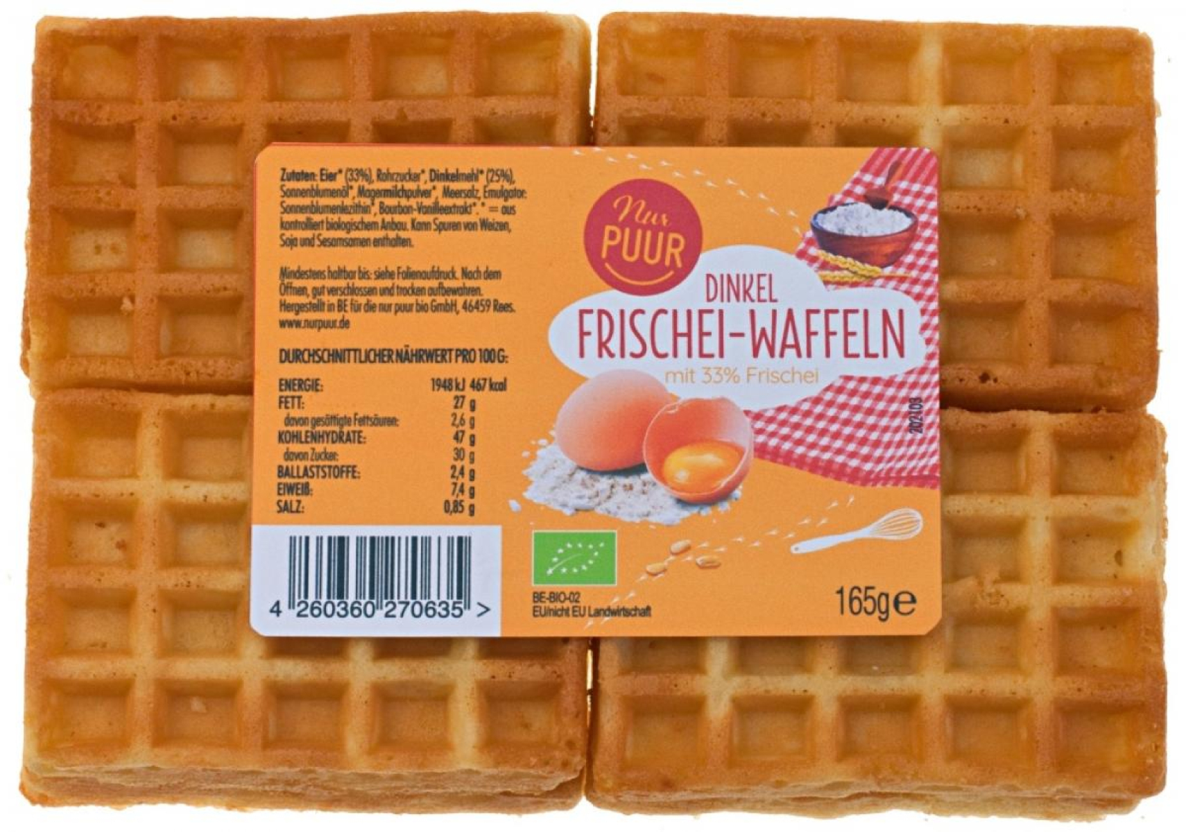 Dinkel Frischeiwaffel