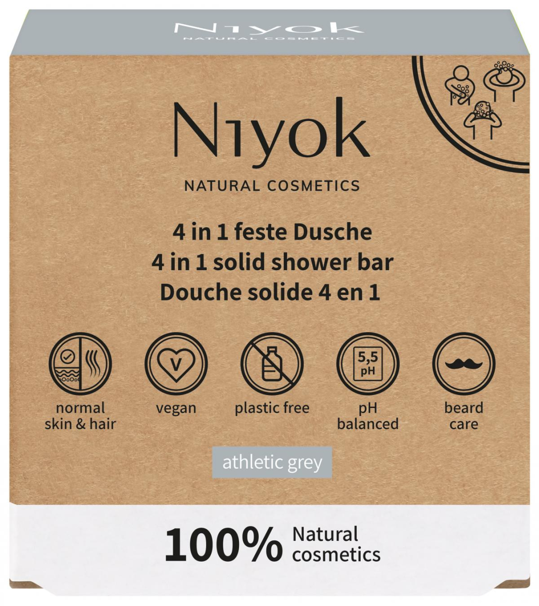 4in1 Feste Dusche Körper Haare Gesicht Bart