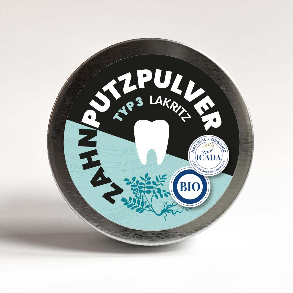 Zahnpulver Pulver Typ 3 Lakritz