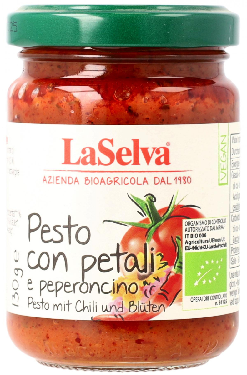 Pesto mit Chili und Blüten