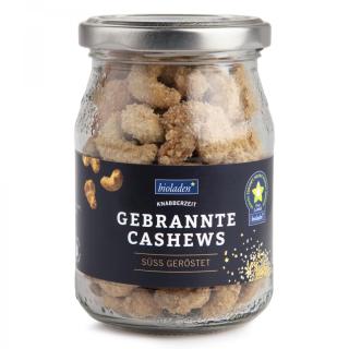 Gebrannte Cashews süß im Pfandglas